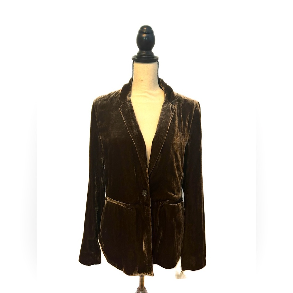 Anthropologie velvet blazer size 6, dark green